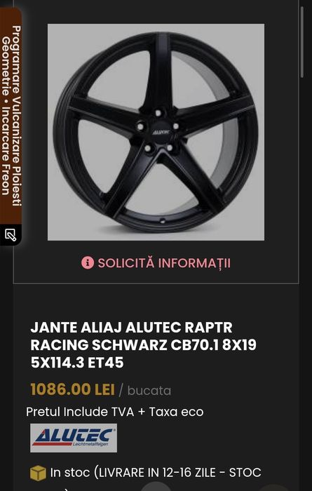 Jante aliaj ALUTEC noi