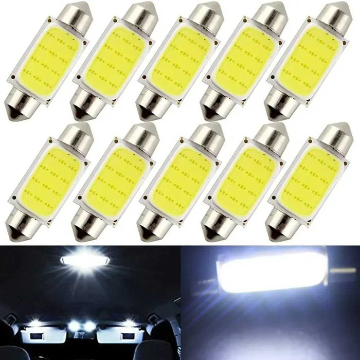 Bec interor auto, lampa de citt,set  C5W 12v LED - Transport gratuit