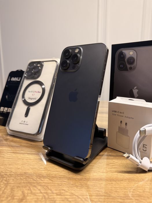 IPhone 13 Pro Max 5G Negru de 256GB cu Folie Husă și Încărcător 35w nou