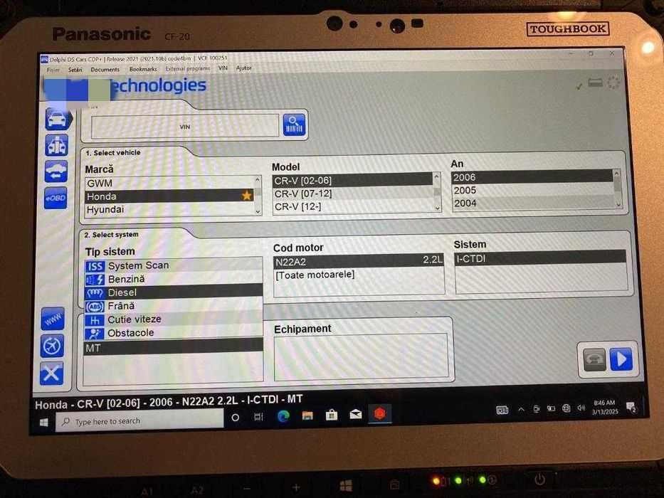 Kit Tester Diagnoza 12/24v Auto 8/256Gb + Tableta Panasonic CF20 I5 4G