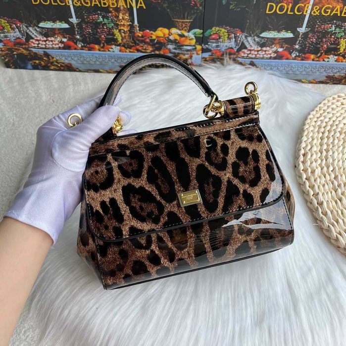 Geanta Dolce Gabbana Sicily leopard, 20 cm, Premium
