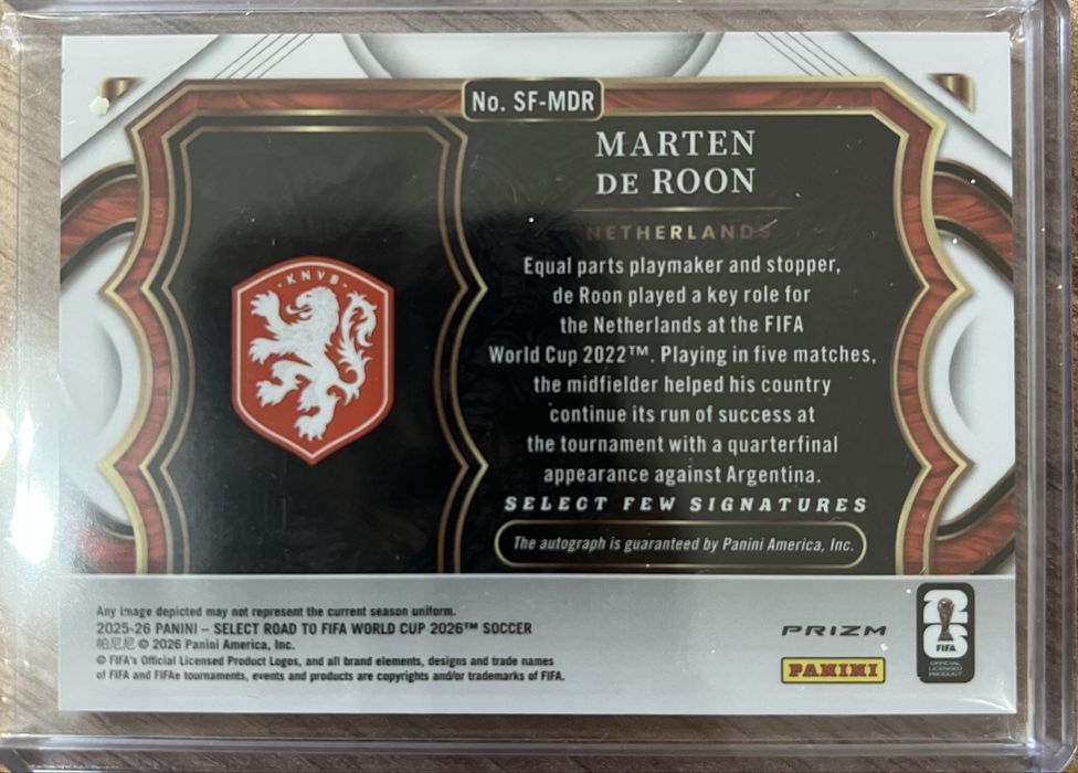 Lot 7 Carduri Panini Select FIFA World Cup 2026 - Olanda (Autograf, Dual Relic, Paralele)
