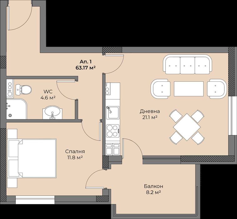 Продава се Двустаен апартамент в Пловдив, Беломорски - 63 кв.м за 753 €/кв.м - Снимка #4