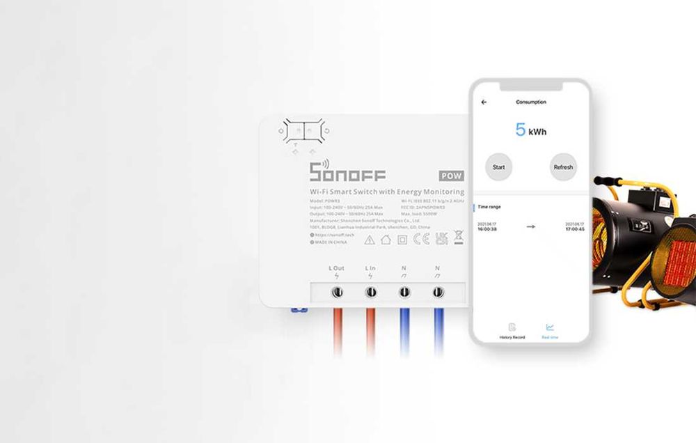Sonoff Releu inteligent wireless de mare putere SONOFF POWR3