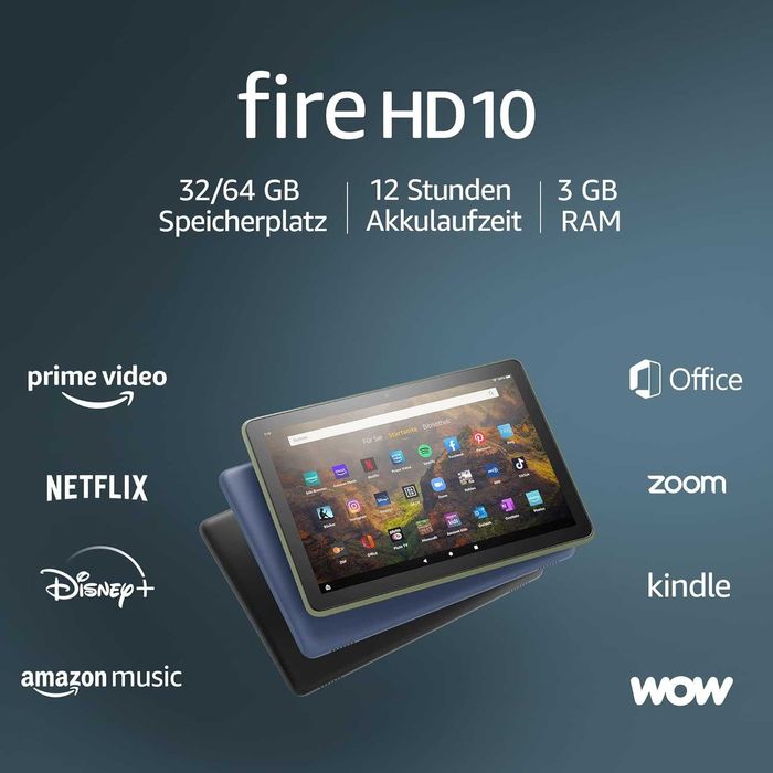Tabletă Amazon Fire HD 10, Ecran Full HD 10.1" (1080p), 64 GB, Negru