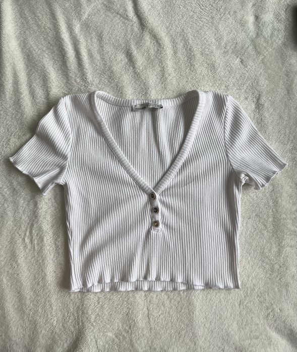 Top Scurt Alb Marime XS