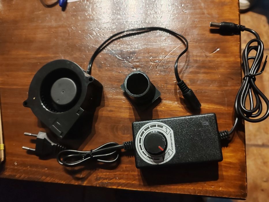 Ventilator cu potențiometru pentru arzator ulei, forja, grătar etc