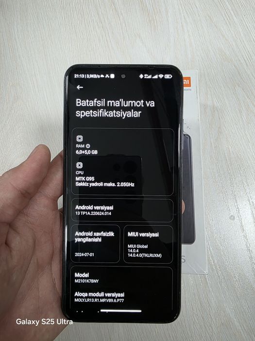 Redmi note 10s karopka bor, xolati ideal.