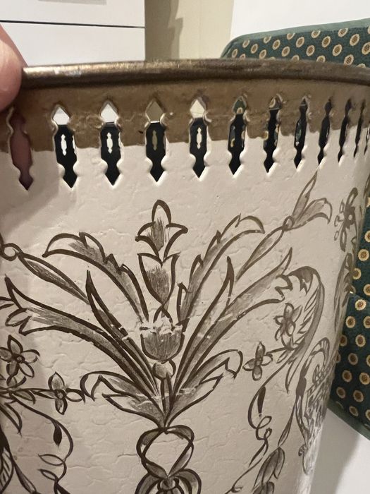 Cos de birou  metalic Hand Painted