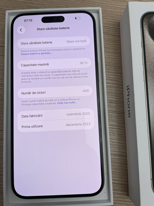 Iphone 15 Pro Max 256 gb ca NOU