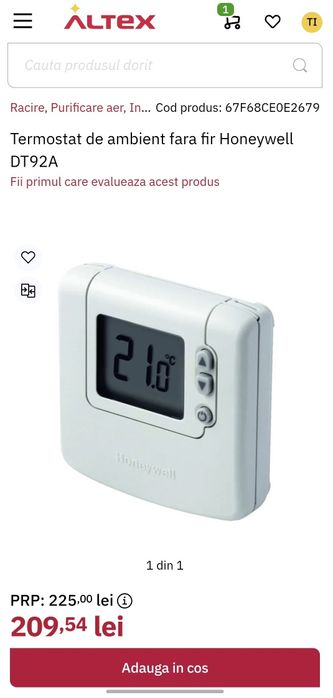 Termostat nou fara fir Honeywell DT92A