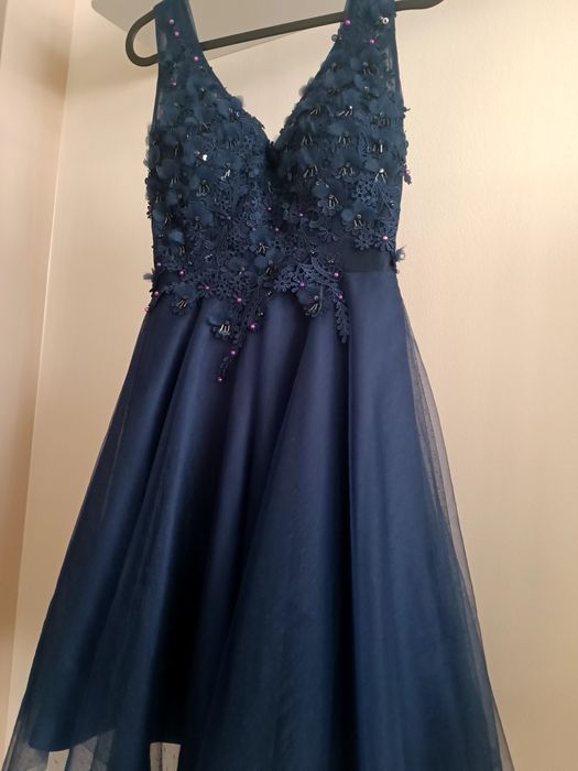 Официална рокля с тюл, размер S