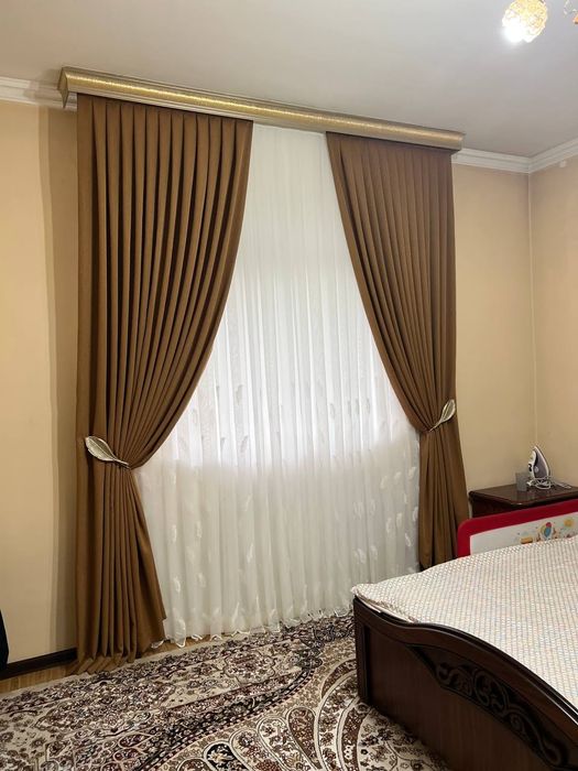 Парда ювиш, дазмоллаш, илиш. Стирка глажка навеска штор занавесок,