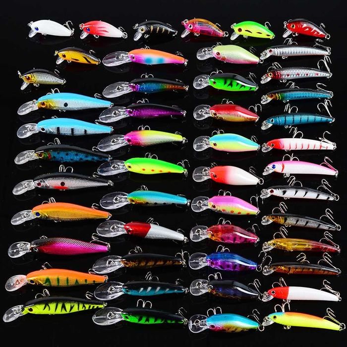 Топ селекция комплект воблери 48 бр. Плетено влакно. Улов Хищни риби