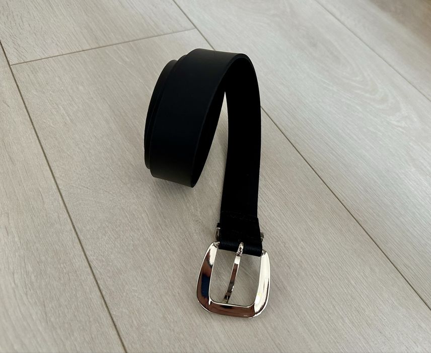 Curea din piele naturală, H&M, neagră, mărimea S, impecabilă