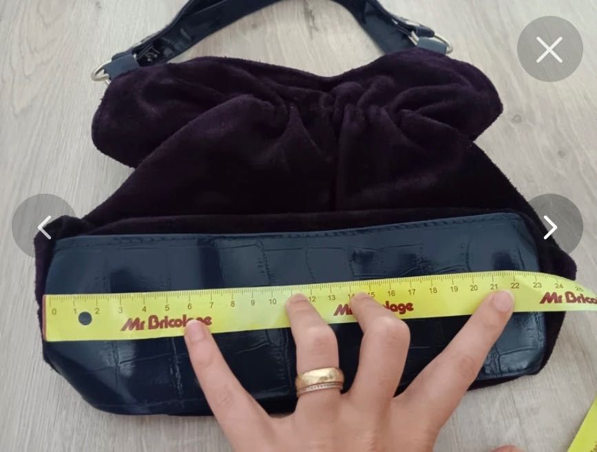 Geanta poseta piele intoarsa veritabila