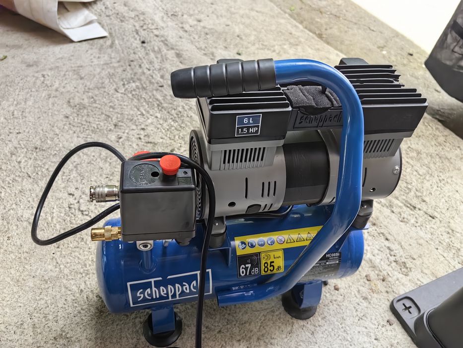 Компресор HC08Si Scheppach - 1.5 HP | 162 л/мин капацитет на засмукван
