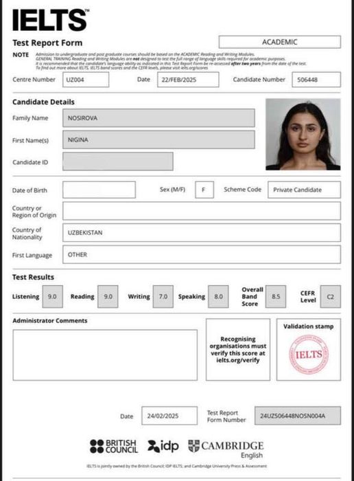 Преподаватель по английскому языку 8.5| IELTS Instructor|