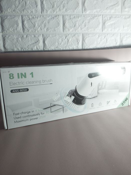 Perie electrică rotativă de curățare 8 în 1, fără fir, model ANS-8050 – NOUĂ
