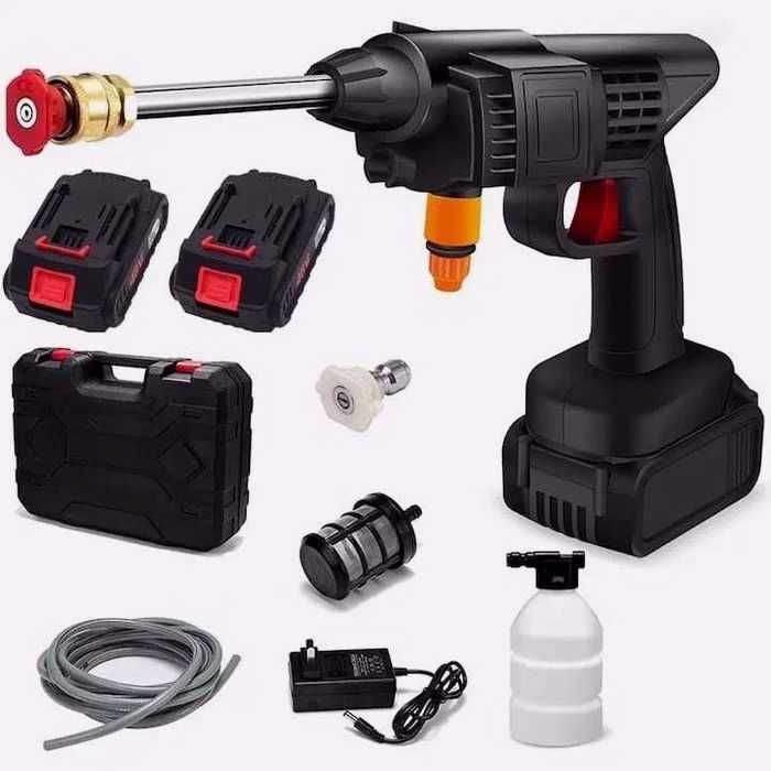 Нова безжична водоструйка 300W 40 BAR ДВЕ БАТЕРИИ Куфар Маркуч и още..