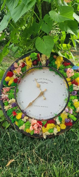 Ceas perete cu licheni  naturali