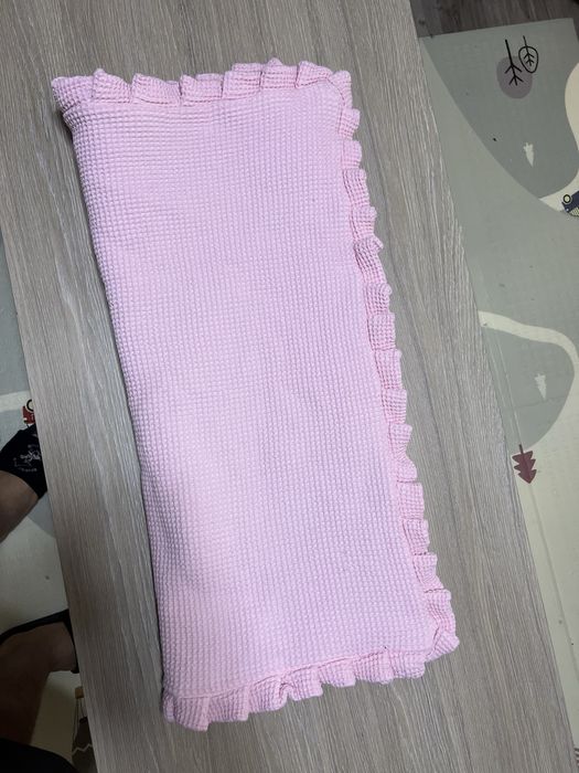 Лукс порт бебе - розов капитон с минки -75/75 см