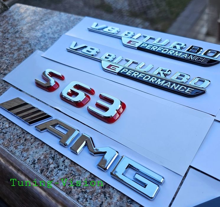 W223 емблеми S63 amg v8 biturbo e performance Mercedes лого надписи