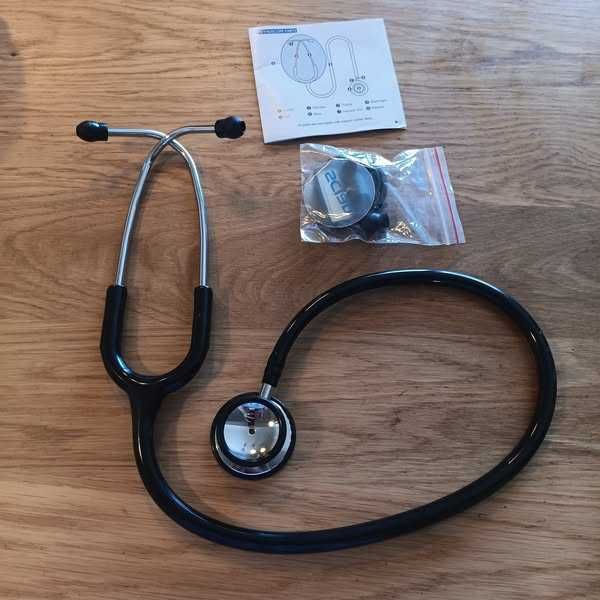 НОВ! Стетоскоп с двойна глава за лекари и студенти, с калъф