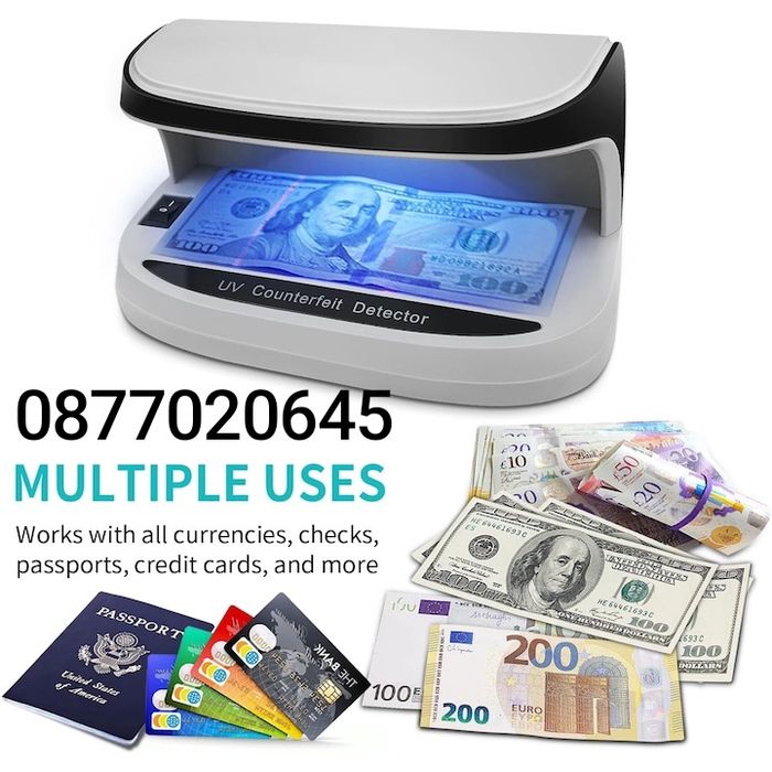 Детектор за банкноти, с батерия, UV LED светлина, проверка на банкноти