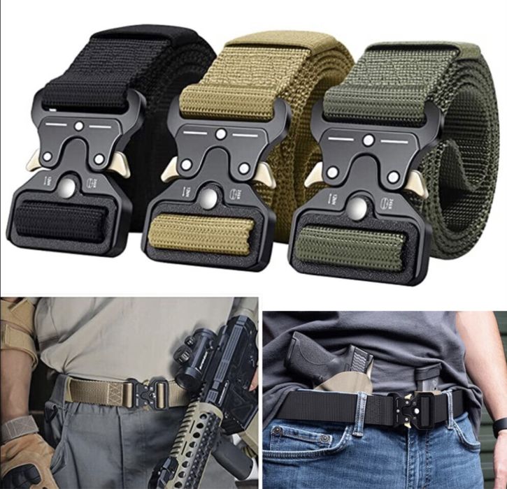 Тактически колан военен с метална катарама – идеален за стрелба, лов