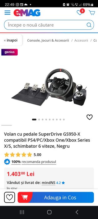 Vând volan gaming urgent