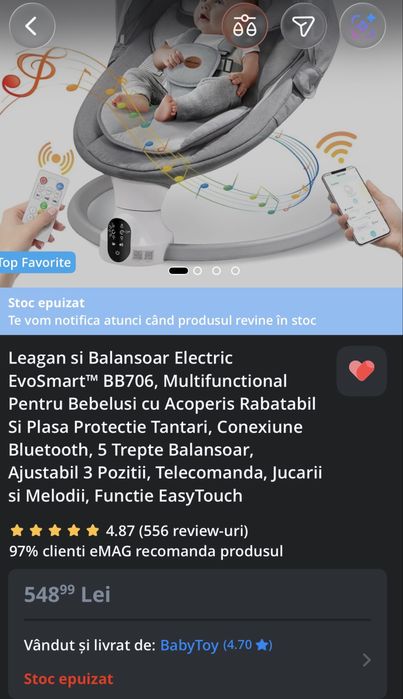 Leagan Balansoar Electric EvoSmart BB706