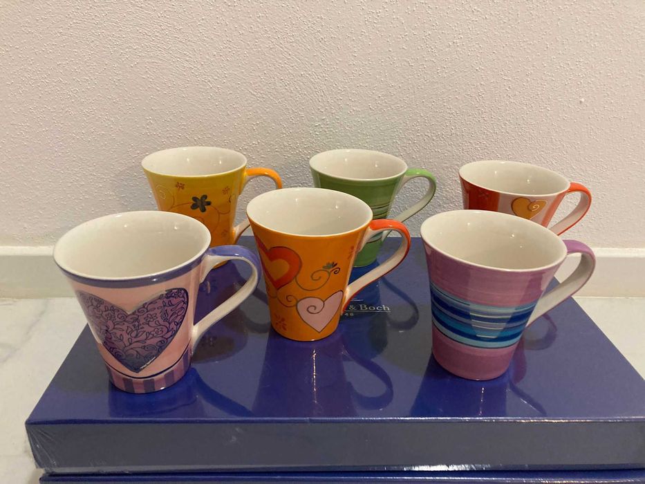 Set cani pentru copii cu suport pictate manual Sara Blu ideal cadou