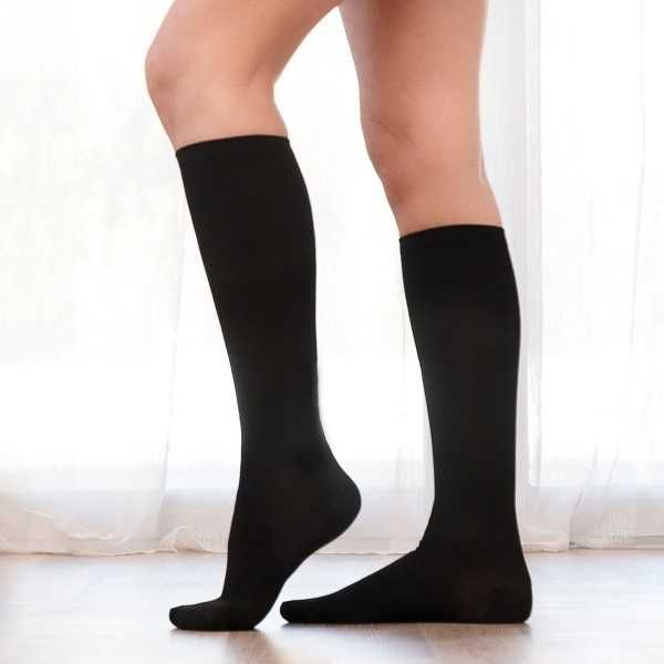 Sosete de compresie unisex, Anti-oboseala, marime universala, negru