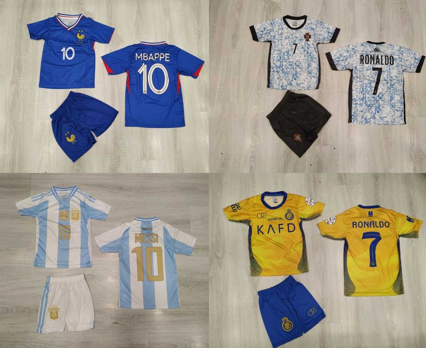 Детски спортни екипи Роналдо Меси Мбапе Национални 2024г Евро 2024г