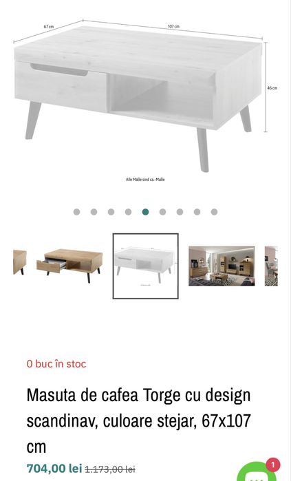 Set mobilier living (comodă TV + dulap + măsuță)