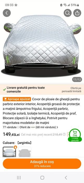 Protecție auto pt intemperii