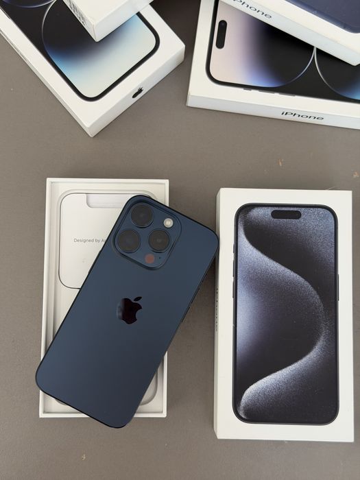I phone 15 pro.128гб.blue.пълен комплект.като нов.