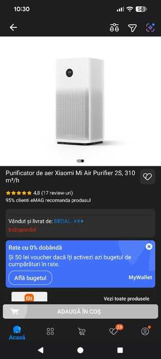 Vând purificator aer Xiaomi Mi Air Purifier 2S