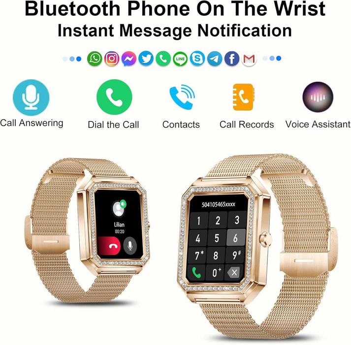 Луксозен дамски смарт часовник Montre I88 - две каишки