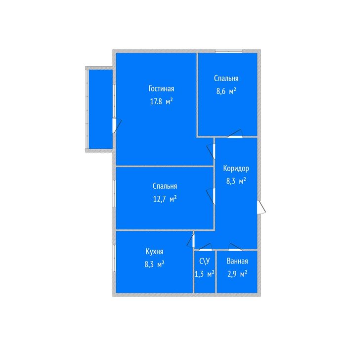 Продаётся 3- комнатная квартира