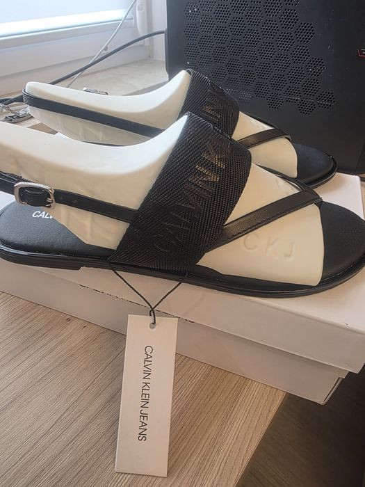 Sandale Dama Calvin Kline Noi cu Eticheta