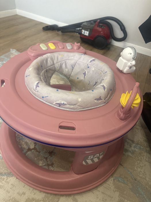 ходунок детский для девочек розовый музыкальный