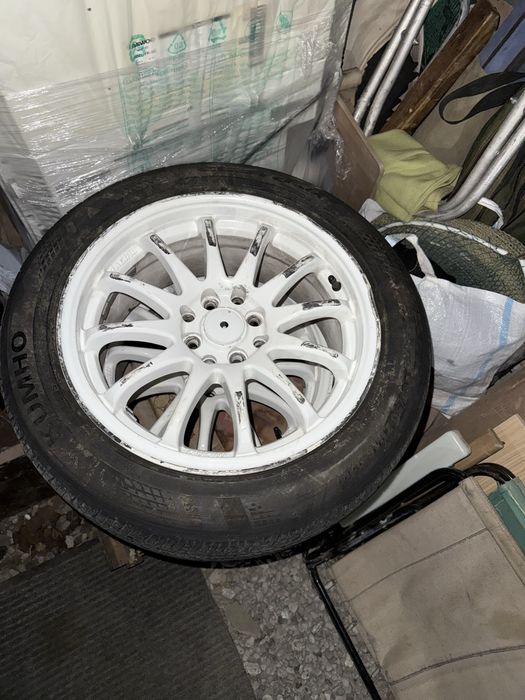 Продам 2 кованных диска mono r16 5 кг на резине kumho ecsta 4x
