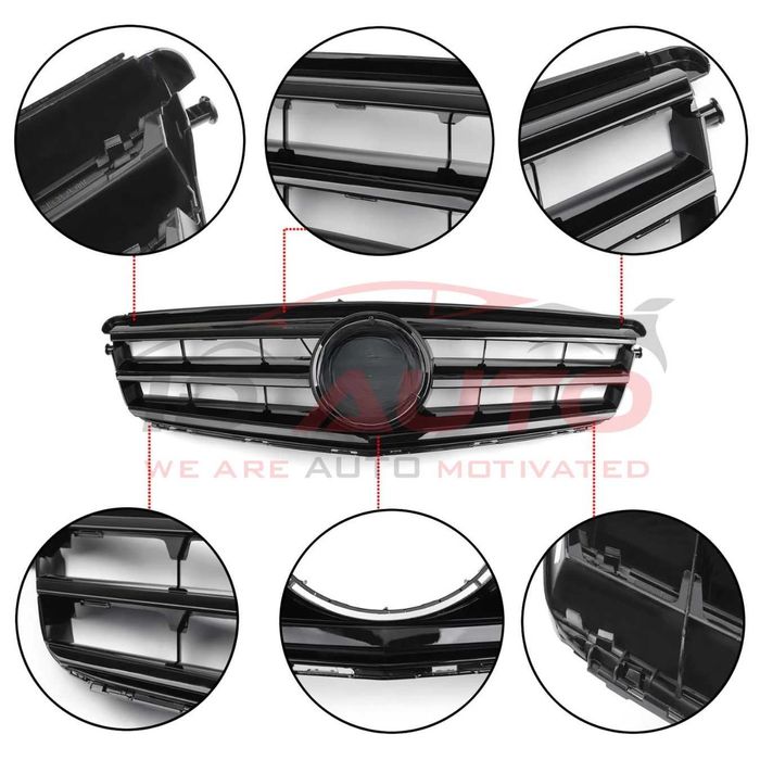 Решетка за Mercedes C-Class W204 (2007–2011) – Sport дизай - черен