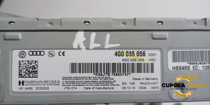 Amplificator audio 4G0035056 Audi A4 B8/8K [facelift] [2011 - 2016]