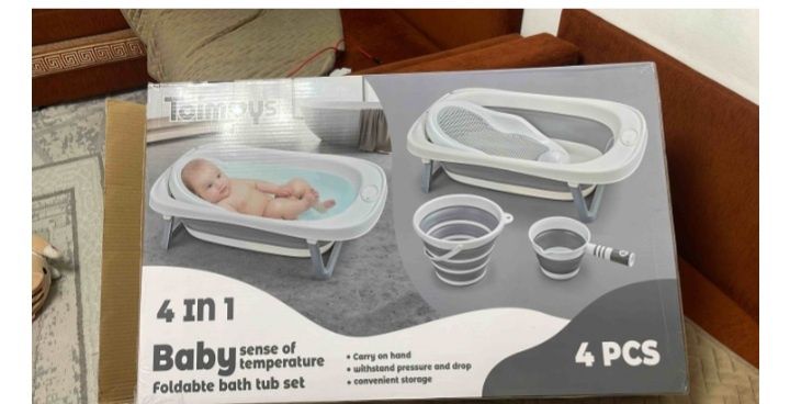 TOIMOYS Набор складной ванны, 84x45 см, серый