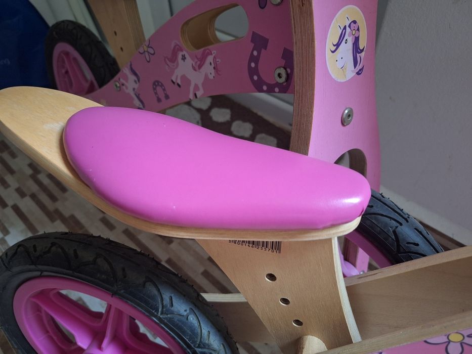 Дървено колело за баланс BYOX Woody розово 2бр