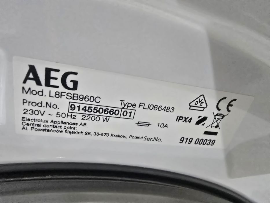 А+++Инверторна пералня AEG 9 кг