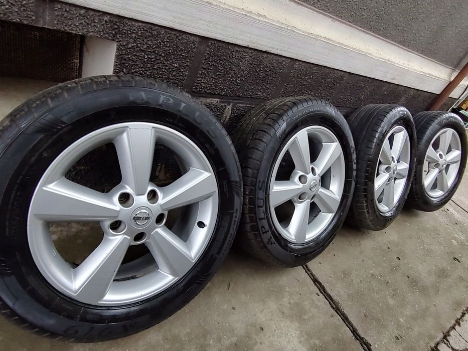 Vând Set Jante Aliaj 5x114,3 Nissan + Cauciucuri 215/60/17 DOT 2024